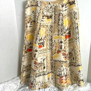 Talbots Skirt multi tan color that features Italian style size 10